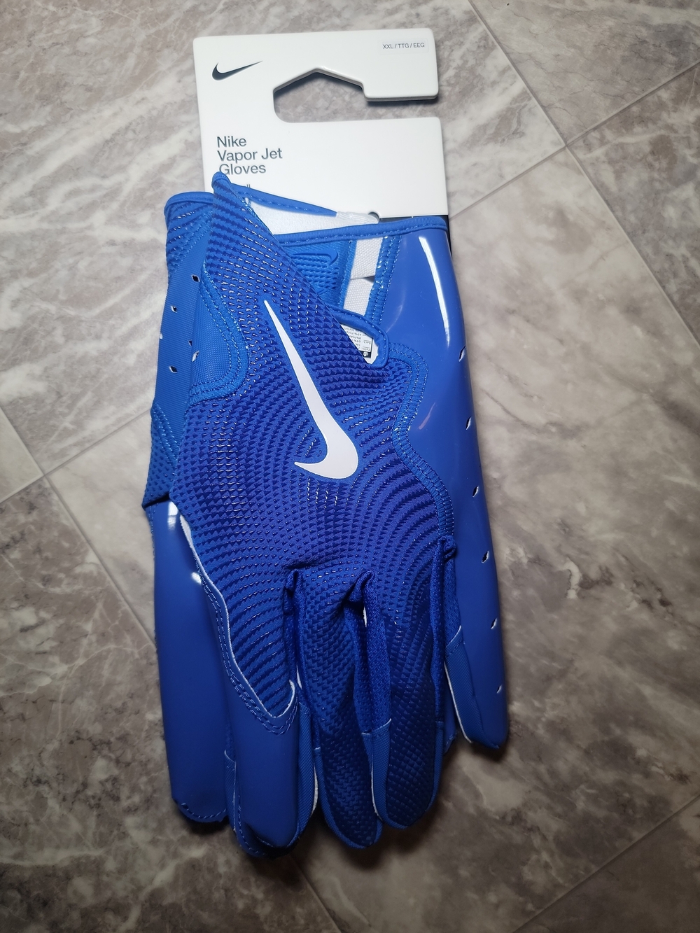New Nike Vapor Jet 7.0 Football Gloves Blue White FZ7404 415 Adult Size 2XL